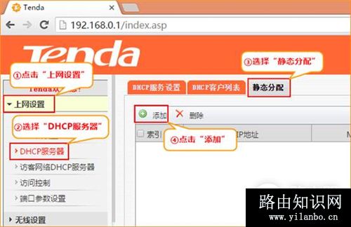 腾达 E10 企业无线路由器设置静态分配IP地址方法