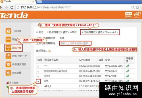 腾达 FH450 V3 无线路由器设置无线信号放大模式