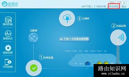 hiwifi极路由密码怎么修改？